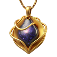 impressive rustic Handcrafted Gold Pendant Delicate Chain Isolated Element authentic png