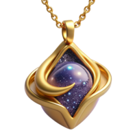 impressive abstract Handcrafted Gold Pendant Delicate Chain Isolated Element authentic png
