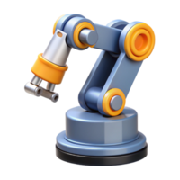 dramatic retro Robot arm with gripper NO BACKGROUND with Transparent Background. gallery standard png