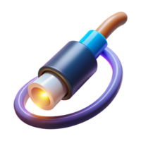 captivating unforgettable Fiber optic cable with glowing end NO BACKGROUND with Transparent Background. png