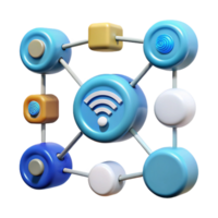 calm radiant Internet of Things network diagram NO BACKGROUND with Transparent Background. detailed png