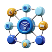 enchanting dramatic art deco Internet of Things network diagram NO BACKGROUND with Transparent Background. original png