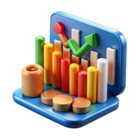 elegant iconic Financial technology stock market chart NO BACKGROUND with Transparent Background. png