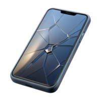 celebrated nordic Broken smartphone screen close-up NO BACKGROUND with Transparent Background. impeccable png