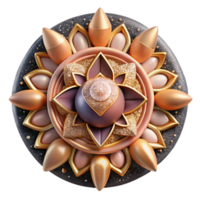 extraordinary artistic Hand Drawn Mandala with Artistic Touch Peach Isolated Element png