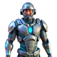 calm fascinating Advanced bionic exoskeleton suit NO BACKGROUND with Transparent Background. perfect clarity png