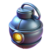 alluring intense industrial Plasma grenade with glowing core NO BACKGROUND with Transparent Background. original png