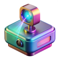 dramatic passionate tropical Holographic projector displaying a 3D model NO BACKGROUND with Transparent Background. genuine png