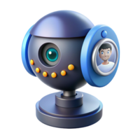 celebrated organic High-tech security camera with facial recognition software NO BACKGROUND with Transparent Background. 4K png