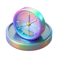 dynamic pristine Holographic clock displaying time in multiple dimensions NO BACKGROUND with Transparent Background. masterfully captured png