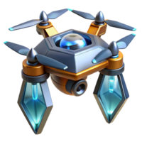 breathtaking bold organic Futuristic mining drone with laser drills NO BACKGROUND with Transparent Background. sharp png