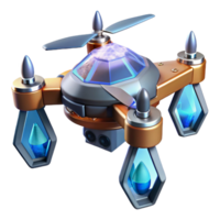 breathtaking celebrated Futuristic mining drone with laser drills NO BACKGROUND with Transparent Background. png