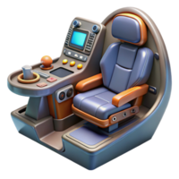 alluring industrial Highly detailed spaceship cockpit with pilot seat NO BACKGROUND with Transparent Background. masterfully captured png