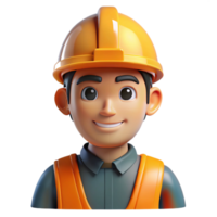 alluring dynamic contemporary Construction worker in a hard hat. NO BACKGROUND with Transparent Background. sharp png