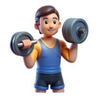 breathtaking surreal Man lifting weights. NO BACKGROUND with Transparent Background. crisp png