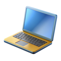 dramatic futuristic Laptop computer with the screen open. NO BACKGROUND with Transparent Background. luxury png