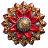 beautiful modern Intricate Mandala Design Red Transparent Background high quality png