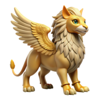 breathtaking creative Griffin, mythical creature with the body of a lion and the head and wings of an eagle. NO BACKGROUND with Transparent Background. artisan png