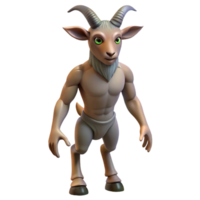 beautiful coveted Satyr, mythical creature with the body of a man and the legs and horns of a goat. NO BACKGROUND with Transparent Background. png