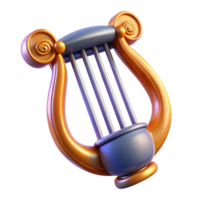 celebrated rustic Lyre of Apollo. NO BACKGROUND with Transparent Background. masterfully captured png