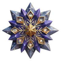 vibrant abstract Intricate Paper Snowflake Cutout on Transparent Background high resolution png