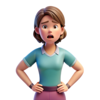 dreamy gorgeous Frustrated woman with hands on hips, NO BACKGROUND with Transparent Background. ultra HD png