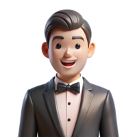 bold enchanting Groom in tuxedo, NO BACKGROUND with Transparent Background. genuine png