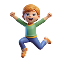 captivating quintessential Excited child jumping, NO BACKGROUND with Transparent Background. png