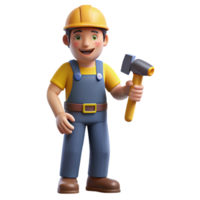 enchanting dynamic victorian Carpenter with hammer, NO BACKGROUND with Transparent Background. original png