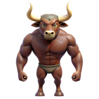 alluring melancholic geometric Minotaur, mythical creature, half-bull, half-human. NO BACKGROUND with Transparent Background. exclusive png