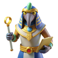 captivating nostalgic victorian Thoth, Egyptian god of writing. NO BACKGROUND with Transparent Background. studio quality png