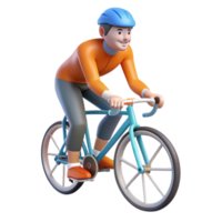 dynamic wonderful Man, cycling, NO BACKGROUND with Transparent Background. 8K png