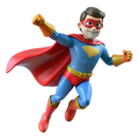 bold fascinating Superhero, flying, NO BACKGROUND with Transparent Background. high resolution png