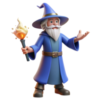 dramatic quintessential Wizard, casting spell, NO BACKGROUND with Transparent Background. png