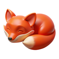 alluring exemplary A sleeping red fox, NO BACKGROUND with Transparent Background. png