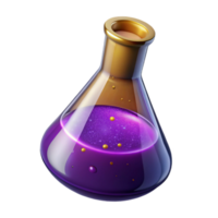 serene minimalist Lab Beaker with Purple Liquid Transparent Element premium png