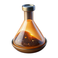 impressive traditional Lab Flask with Orange Liquid Transparent Element authentic png