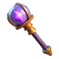 distinctive urban A powerful wizard staff topped with a glowing crystal orb. NO BACKGROUND with Transparent Background. luxury png