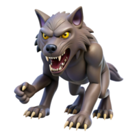 dreamy impressive A snarling werewolf with sharp claws. NO BACKGROUND with Transparent Background. professional png