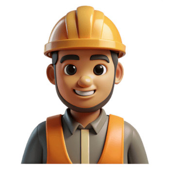 elegante gótico construção trabalhador com Difícil chapéu, não fundo com transparente fundo. precisão png