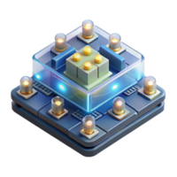 dazzling elegant Complex circuit board with glowing LEDs, NO BACKGROUND with Transparent Background. elite png