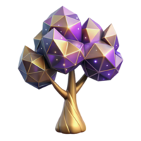 wonderful abstract Low Poly Tree 3d Model Isolated Element professional png