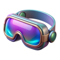 enchanting distinguished Futuristic goggles with holographic display, NO BACKGROUND with Transparent Background. png