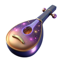 wonderful minimalist Lute Isolated with Pear-shaped Body and Strings genuine png