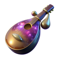 wonderful classic Lute Isolated with Pear-shaped Body and Strings high resolution png