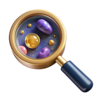 vibrant contemporary Magnifying Glass Over Bacteria Transparent high resolution png