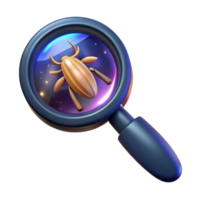 serene modern Magnifying Glass Over Insect Transparent Element detailed png