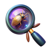 elegant rustic Magnifying Glass Over Insect Transparent Element png