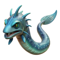 dramatic dazzling Leviathan, sea monster, biblical, NO BACKGROUND with Transparent Background. studio quality png