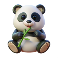 captivating nostalgic geometric Panda bear eating bamboo bamboo not visible NO BACKGROUND with Transparent Background. flawless png